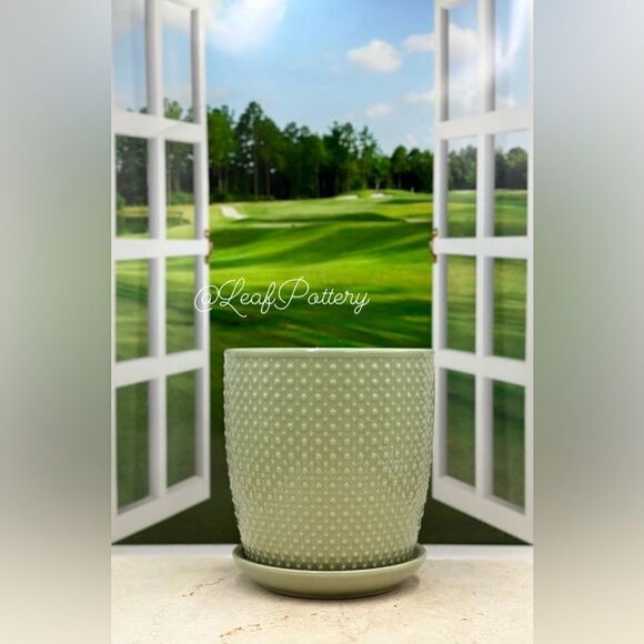Sherley Sage ( MD) Ceramic Planter Pot with Saucer Attached - Picture 1 of 9